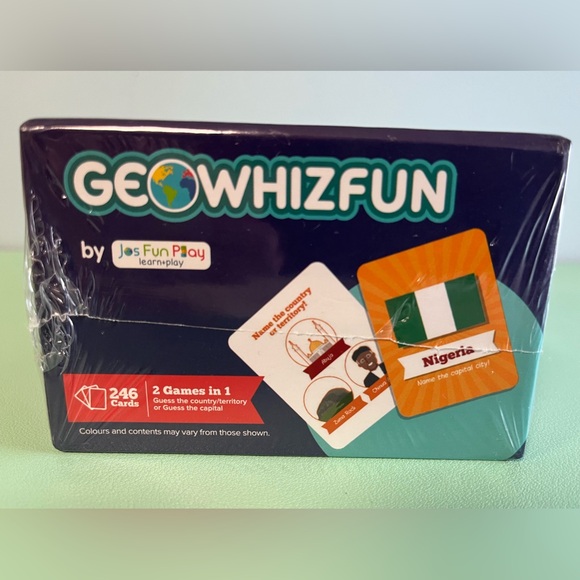 Geowhizfun card kid game, 246 cards, 2 games in 1, guess the country or capital. - Picture 4 of 4